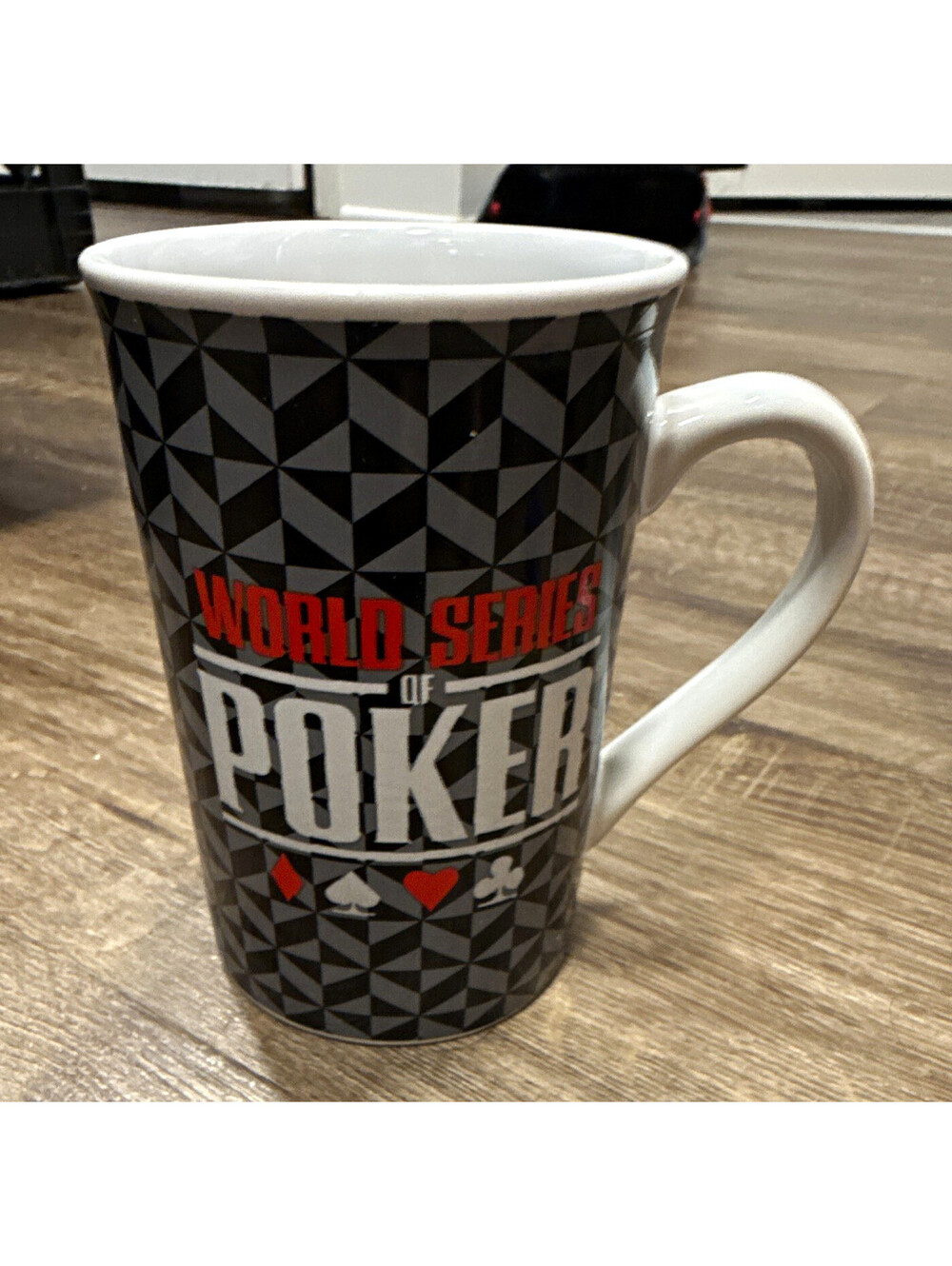 WSOP World Series of Poker Ceramic Coffee Mug Geometric Poker Chips, Black
